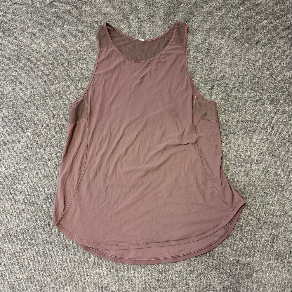Lululemon Tank Top Womens Size 6 Mauve Purple Sculpt Mesh Panel Activewear Gym